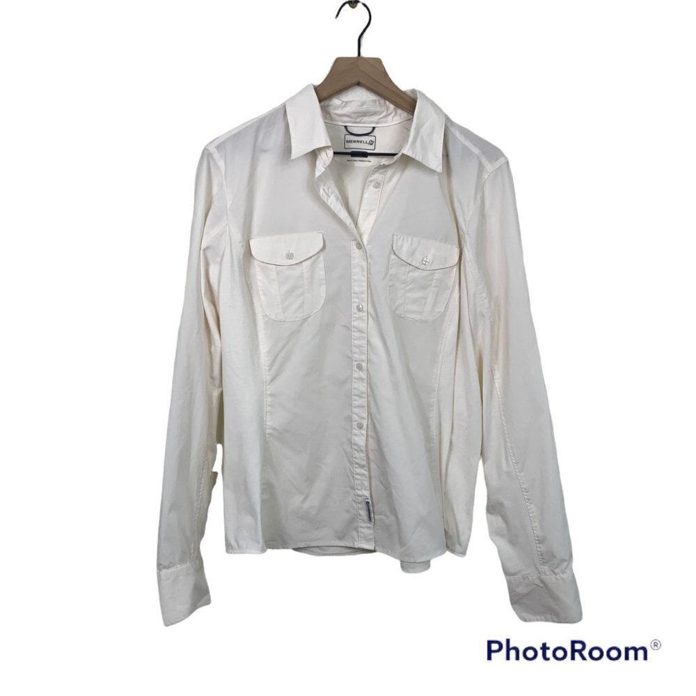 Merrell Off White Long Sleeve Shirt Size XL